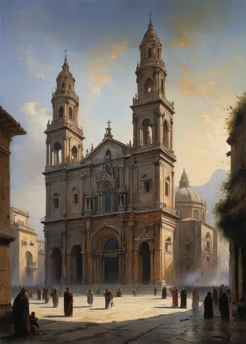 antigua guatemala,piazza del popolo,trinità dei monti,modena,seville,cathedral of modena,eternal city,piazza navona,venice square,siracusa,basilica of saint peter,arequipa,cathedral,spanish steps,malta,monastery of santa maria delle grazie,duomo,lecce,saint mark,rome,Conceptual Art,Fantasy,Fantasy 29