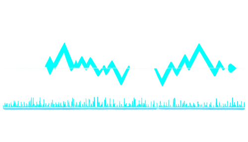 audio waveform, digital sound wave, blue background, white waveform pattern, download icon, arrow pointing down, free symbol, modern minimalistic design, simple composition, soft gradient lighting, pa