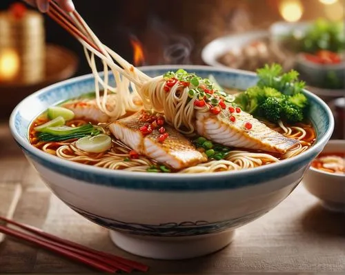 a steaming hot fish Hand-Pulled Noodle,thai northern noodle,chicken pho soup,spicy prawn soup,thai noodles,thai noodle,rice noodles,noodle bowl,laksa,udon noodles,japanese noodles,mystic light food ph