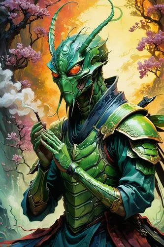 elashyi,nazarian,arbiter,yoshimitsu,alien warrior,eberron,toshimitsu,mordenkainen,akhnaten,kotal,kornak,greenmarine,namurian,samurai,slann,telos,lizardmen,grn,genji,gigan,Illustration,Realistic Fantasy,Realistic Fantasy 04