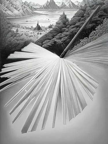 japanese wave paper,japanese waves,pencil art,paper art,japan landscape,japanese art,beautiful pencil,japanese mountains,calatrava,wind wave,junshan yinzhen,feather on water,snow drawing,japanese wave