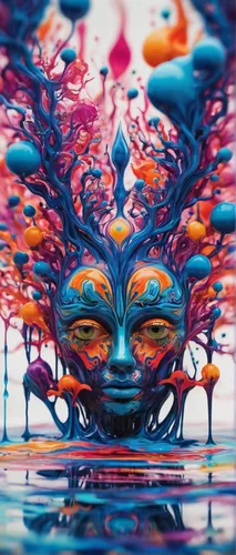 acid lake,psychedelic art,colorful water,psychedelic,fluid,water lotus,acid,fractalius,distorted,aura,immersed,neon body painting,hallucinogenic,glass painting,water creature,lagoon,lsd,trip computer,aqueous,fluid flow,Unique,3D,Panoramic