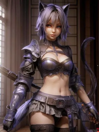 miqati,xiahou,shimei,musashi,kotobukiya,gray kitty,neko,kitami,black cat,soulcalibur,tera,ayane,masamune,miqdad,nya,fran,pitou,feline,cat warrior,fiora