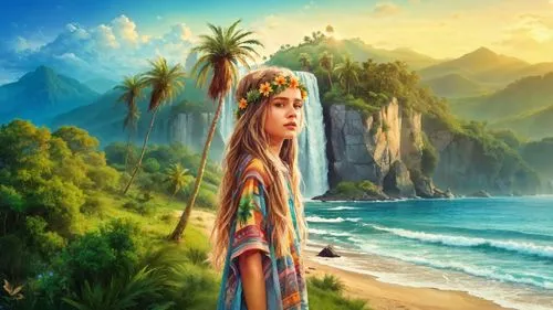 kahlan,moana,landscape background,world digital painting,fantasy picture,marquesas,azura,mermaid background,polynesian girl,fantasy art,wahine,polynesia,galadriel,hawai,beach background,windward,lorien,inara,tuatha,khawajah