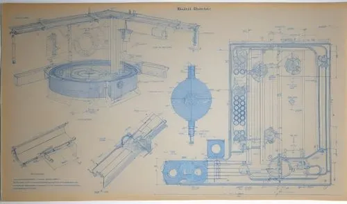 blueprint of various machine parts and parts,photolithographic,blueprints,blueprint,brewery boiler,schematics,rotogravure,Unique,Design,Blueprint