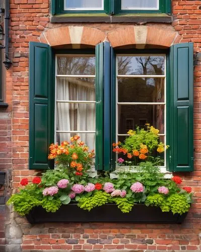 window with shutters,window front,row of windows,flower boxes,old windows,wooden windows,french windows,flower shop,bay window,window,front window,houses clipart,windows wallpaper,window frames,shutters,corner flowers,the window,old window,ventanas,floral decorations,Art,Classical Oil Painting,Classical Oil Painting 39