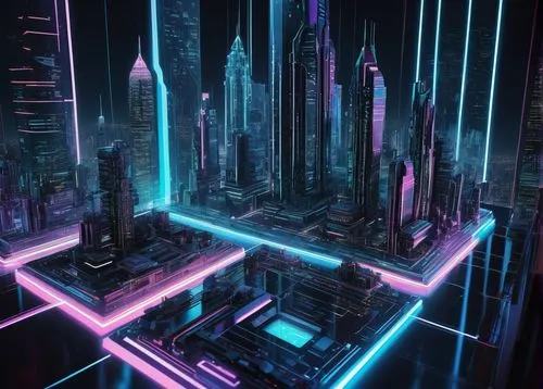 cybercity,cybertown,futuristic landscape,cyberscene,cyberia,metropolis,cityscape,cyberworld,cyberport,synth,tron,cyberpunk,cyberview,microdistrict,fantasy city,neon arrows,futuristic,hypermodern,cyberspace,city blocks,Art,Artistic Painting,Artistic Painting 24