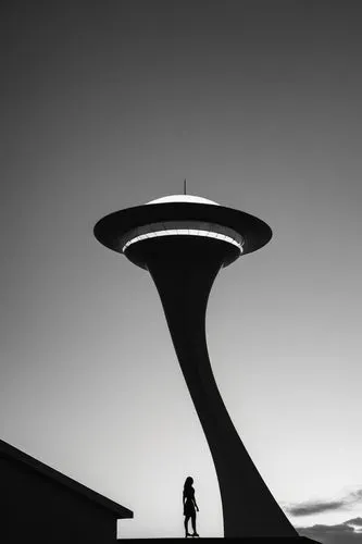 brasilia,niemeyer,space needle,arcology,eliasson,futuristic architecture,skywalking,tempodrom,stratosphere,brazilia,skylon,tv tower,sillhouette,malick,universum,skywalks,futureworld,spaceport,bjarke,gronkjaer,Illustration,Black and White,Black and White 33