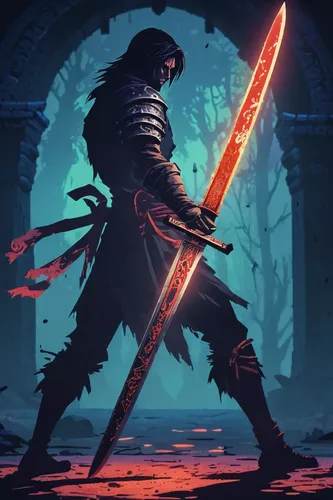 swordsman,game illustration,massively multiplayer online role-playing game,scythe,maul,swords,swordsmen,darth maul,game art,cg artwork,fantasy warrior,sword,assassin,dane axe,king sword,hooded man,lone warrior,dagger,samurai fighter,sabre,Unique,Pixel,Pixel 04