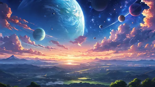 fantasy landscape,alien planet,futuristic landscape,hot-air-balloon-valley-sky,landscape background,dream world,planet,alien world,the earth,fantasy picture,planet alien sky,earth,terraforming,fantasy world,planet eart,high landscape,space art,firmament,sky,vast,Photography,General,Natural