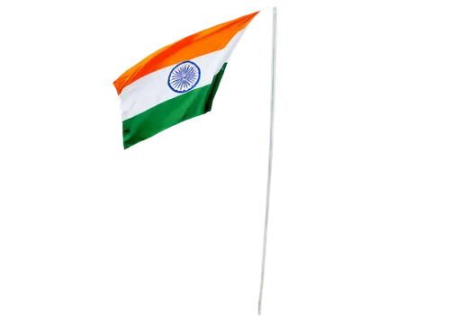 Indian national flag, horizontal tricolor, saffron, white, green, Ashoka Chakra, 24 spokes, golden border, waving gently, high-definition, detailed fabric texture, soft sunlight, shallow depth of fiel