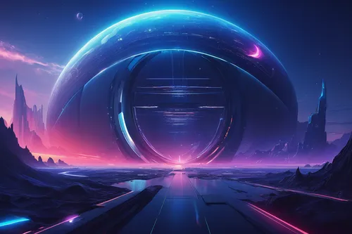 futuristic landscape,scifi,alien world,plasma bal,portal,electric arc,echo,planet,cyberspace,alien planet,futuristic,cg artwork,orbital,space art,stargate,beyond,planet eart,music background,wormhole,portals,Conceptual Art,Sci-Fi,Sci-Fi 12