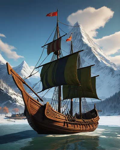 Viking longship, Harald Hardrada, Berserker unit, stave church, fjords, coastal raiding, naval dominance, pillaging for resources, strategic resource gathering, early game expansion, sea-based trade r