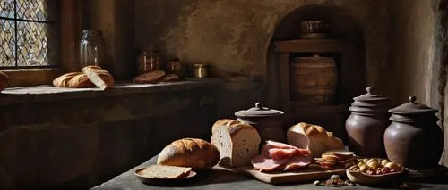 still life photography,victorian kitchen,vintage kitchen,stoneware,food styling,kitchenware,kitchen,mystic light food photography,the kitchen,autumn still life,provencal life,kitchen shop,still-life,breads,still life,breadbasket,pantry,bakery,kitchen interior,tjena-kitchen