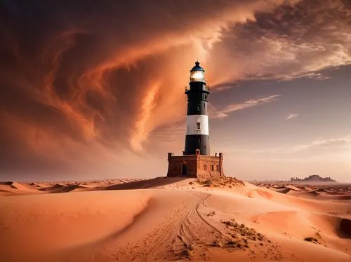 libyan desert,electric lighthouse,lighthouse,faro,phare,red lighthouse,Photography,General,Fantasy