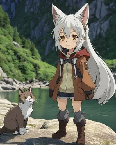 ritriver and the cat,gray cat,south american gray fox,gray kitty,cat child,dog and cat,silver fox,silver tabby,patagonian fox,child fox,dog cat,cute cat,inari,two cats,fluffy tail,gray wolf,cute fox,gray animal,fennec,nori