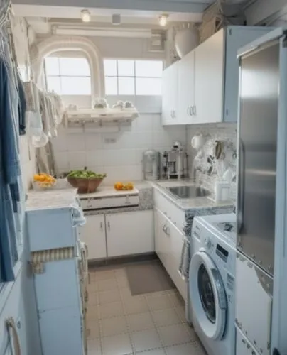 laundry room,kitchen interior,kitchenette,household appliance accessory,major appliance,kitchen design,household appliances,kitchen equipment,laundress,kitchen appliance accessory,vintage kitchen,clothes dryer,kitchen remodel,new kitchen,galley,kitchen cabinet,kitchen,household appliance,appliances,big kitchen,Photography,General,Realistic