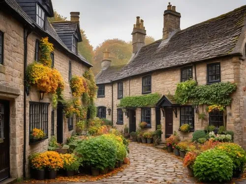 cottages,cotswolds,haworth,medieval street,cotswold,row of houses,stone houses,burford,old houses,helmsley,the cobbled streets,hebden,visitbritain,robin hood's bay,oxfordshire,derbyshire,inglaterra,cotherstone,townscapes,townhouses,Art,Classical Oil Painting,Classical Oil Painting 14