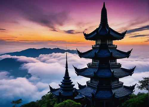 asian architecture,southeast asia,indonesia,thai temple,buddhist temple complex thailand,chiang mai,stone pagoda,pagoda,taiwan,ulun danu,thailand,buddhist temple,east java,japan's three great night views,chiang rai,beautiful japan,south korea,japan landscape,borneo,roof landscape,Illustration,Black and White,Black and White 08