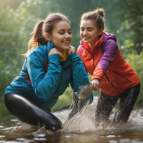 happy children playing in the forest,outdoor recreation,girl and boy outdoor,surface water sports,outdoor activity,water connection,people in nature,trout breeding,walk with the children,hiking equipment,blogs of moms,wellbeing,endurance sports,low water crossing,trampolining--equipment and supplies,water pollution,natural water,therapeutic discipline,biological hazards,children playing,Illustration,Paper based,Paper Based 11