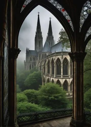 drachenfels,hogwarts,neogothic,bacharach,wewelsburg,cathedrals,hohenzollern castle,maulbronn monastery,eltz,conques,wernigerode,diagon,buttresses,aachen,nargothrond,tintern,gothic church,rotenfels,cloister,windows wallpaper,Art,Classical Oil Painting,Classical Oil Painting 43