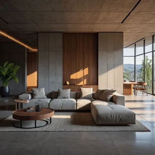 minotti,modern living room,interior modern design,concrete ceiling,living room,exposed concrete,modern minimalist lounge,associati,modern decor,livingroom,modern room,contemporary decor,snohetta,dunes house,interior design,neutra,sitting room,interiors,modern house,home interior,Photography,General,Realistic