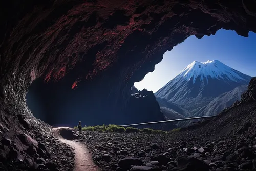 lava cave,lava tube,teide national park,volcanic landscape,glacier cave,mount taranaki,new zealand,active volcano,cave,mountain world,marvel of peru,ice cave,lava dome,pit cave,cave tour,taranaki,valley of death,blue cave,japanese mountains,north of chile,Illustration,Paper based,Paper Based 18