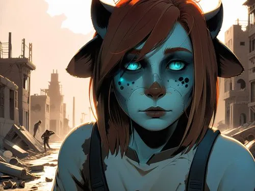 nuka,feral,nora,worried girl,klei,transistor,Conceptual Art,Sci-Fi,Sci-Fi 17