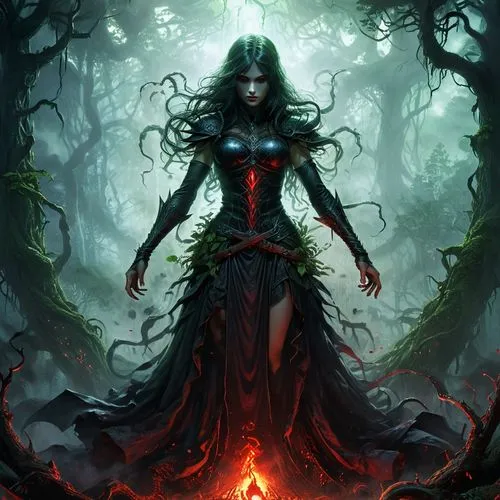 the enchantress,sorceress,enchantress,hecate,gothic woman,wiccan,Conceptual Art,Fantasy,Fantasy 03