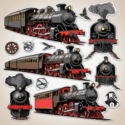 steam locomotives,hogwarts express,steam special train,carriages,locomotives,animal train,steam locomotive,ghost locomotive,choo choo train,merchant train,trains,train wagon,steam train,electric locomotives,vector images,coaches and locomotive on rails,circus wagons,locomotive,ghost train,special train,Unique,Design,Sticker