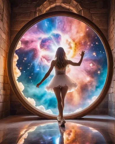 fantasy picture,magic mirror,astral traveler,imagination,inner space,3d fantasy,celestial body,universe,fairy galaxy,portals,stargate,fantasy art,the universe,crystal ball-photography,celestial,dream world,window to the world,planetarium,cosmos,crystal ball,Photography,General,Realistic