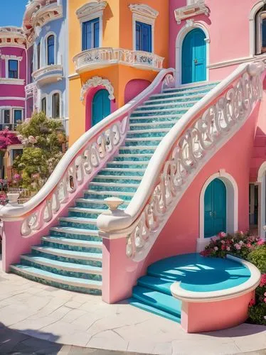 curacao,positano,oranjestad,winding steps,colorful facade,water stairs,dreamhouse,pink city,escaleras,seaside resort,lachapelle,bermuda,colorful city,splendid colors,burano,montecarlo,escalera,monaco,luxury property,portofino,Photography,Fashion Photography,Fashion Photography 04