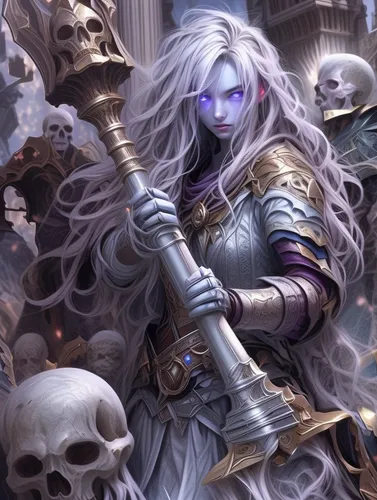 dark elf,undead warlock,death god,medusa,heroic fantasy,greyskull,female warrior,monsoon banner,fantasy art,violet head elf,violet,fantasy portrait,paladin,medusa gorgon,purple,viola,the purple-and-white,skeleltt,wall,elza