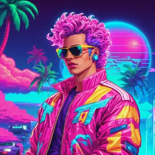 80s,80's design,neon candies,neon,pompadour,1980's,eighties,neon colors,miami,man in pink,neon lights,tropics,jacket,neon cocktails,retro styled,neon ice cream,neon light,neon drinks,neon arrows,cyberpunk,Conceptual Art,Sci-Fi,Sci-Fi 28