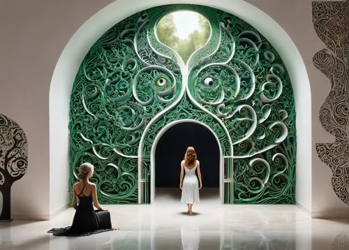 art nouveau design,wall decoration,art nouveau,celtic tree,garden door,islamic lamps,decorative art,arabic background,interior decor,interior decoration,ornamental dividers,wall decor,house of allah,henna dividers,islamic architectural,anahata,doorway,portal,ornate room,tree of life,Unique,Design,Logo Design