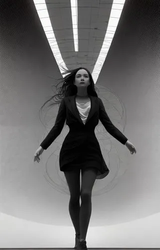 1girl, full body, solo, long hair, line art, sideways,sprint woman,black woman,woman walking,digital compositing,woman silhouette,black women,dance silhouette,nigeria woman,girl walking away,album cov