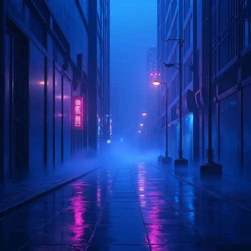 blue rain,vapor,blu,midnight blue,indigo,alleyway,blue light,ultraviolet,alley,mist,bleu,blue hour,soir,nacht,cloudstreet,atmospheres,electric blue,oscura,purple wallpaper,nightshades,Photography,General,Realistic