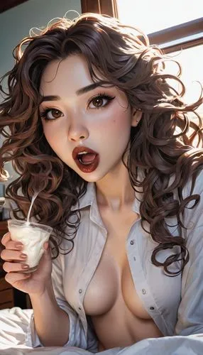 soju,fujiko,hoshihananomia,asami,shimei,drinking milk,Illustration,American Style,American Style 13