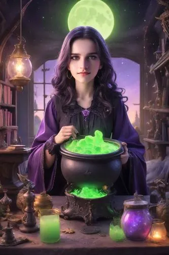 bewitch,sorcerers,candy cauldron,spellcasting,magick,spellbook,Photography,Realistic