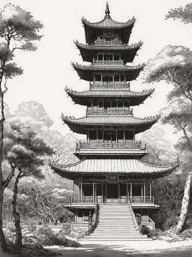 stone pagoda,asian architecture,soochow,zhaozhou,pagodas,hanhwa,dongbuyeo,the golden pavilion,zhiqing,jingshan,mengzi,jinyuan,gungnyeo,xuezhong,cool woodblock images,hanzhong,yangquan,yuanzhong,shuozhou,khenin,Illustration,Black and White,Black and White 28