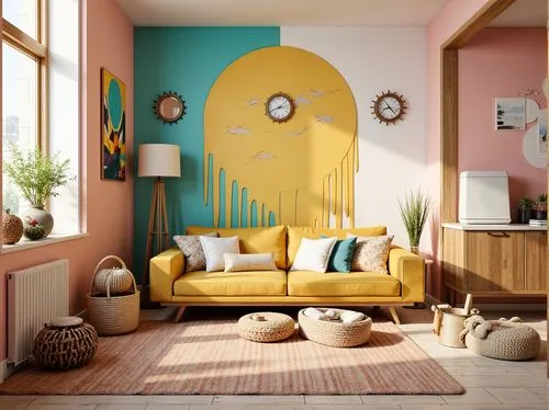 gold-pink earthy colors,interior decoration,wall paint,modern decor,interior decor,contemporary decor,interior design,livingroom,kids room,wall decoration,yellow wall,decors,decortication,living room,3d rendering,fromental,color wall,ochre,wall decor,decor