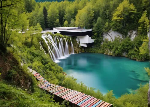 plitvice,slovenia,southeast switzerland,berchtesgaden national park,eastern switzerland,bernina railway,switzerland chf,green waterfall,austria,scenic bridge,hydropower plant,rainbow bridge,hanging bridge,switzerland,swiss jura,wooden bridge,hydroelectricity,schynige platte railway,south tyrol,bernese oberland,Illustration,Vector,Vector 17