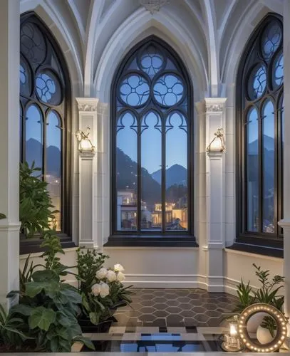 church windows,villa balbianello,bahai,conservatory,window view,castle windows,orangery,big window,front window,arches,stained glass windows,loggia,foyer,ventana,bay window,church window,glass window,