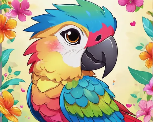 macaw hyacinth,macaw,beautiful macaw,blue and gold macaw,guacamaya,scarlet macaw,yellow macaw,blue and yellow macaw,blue macaw,tropical floral background,toco toucan,flower and bird illustration,tucan,caique,conure,cute parakeet,sun conure,parrot,tropical bird,macaws,Illustration,Japanese style,Japanese Style 02