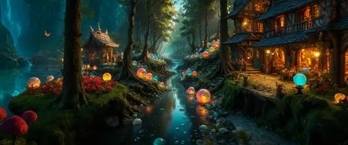 fairy village,fairy world,fairy forest,fantasy picture,fantasy landscape,fairyland,3d fantasy,underwater background,enchanted forest,fairytale forest,fantasy art,cartoon video game background,fantasy world,world digital painting,underwater oasis,cartoon forest,fantasy city,underwater landscape,wonderland,elven forest