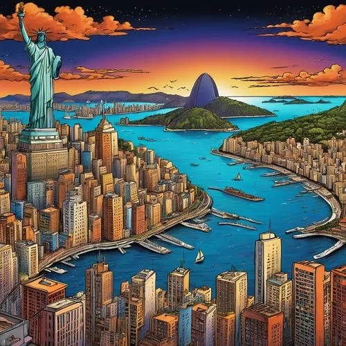 rio,copacabana,rio de janeiro,guanabá real,rio 2016,hong kong,rio de janeiro 2016,brasil,world digital painting,niterói,busan,south-america,brazil empire,são paulo,honolulu,metropolises,rio olympics,cartoon video game background,south america,brazil,Conceptual Art,Daily,Daily 24