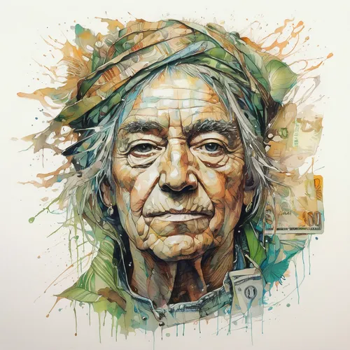 old woman,elderly man,elderly person,watercolor pencils,pachamama,old age,colour pencils,gandalf,elderly lady,color pencils,mother teresa,wpap,pencil art,pensioner,berger picard,coloured pencils,wrinkles,old man,older person,watercolor painting,Illustration,Paper based,Paper Based 13