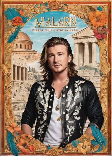 Design a vibrant and energetic album cover that reflects Morgan Wallen's music,cd cover,araucana,torrone,saranka,albam,artus,talisman,argan,vittoriano,jordan tours,athene brama,elvan,alcazar,cover,avi