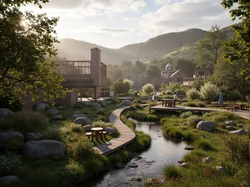 riverwood,riftwar,cryengine,watermill,streamwood,alpine village,netherwood,rivendell,watermills,green valley,millstream,streamside,salt meadow landscape,creekside,rendalen,render,rivertown,ecotopia,newcrest,riverside