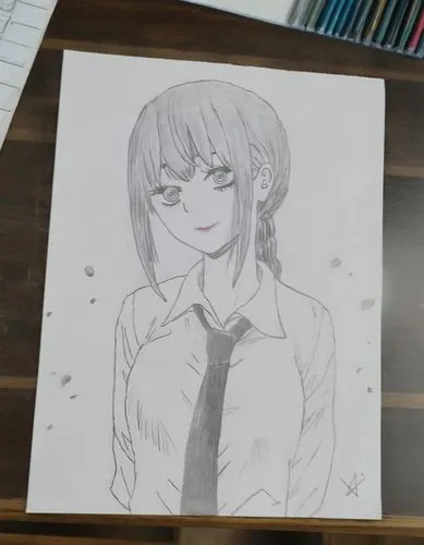 kaede,pencil frame,ichiko,girl drawing,jurata,makima